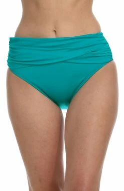 Island Goddess Mid Waist Sash Band Bottom - Turquoise