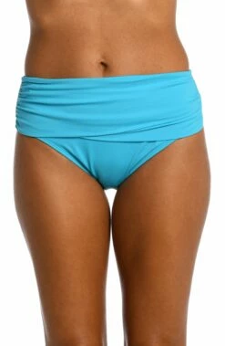 Island Goddess Mid-Waist Sash Band Bottom - Azul