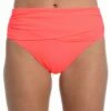 Island Goddess Mid-Waist Sash Band Bottom - Hot Coral
