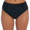 Island Goddess Side Shirred High Waist Bottom - Black