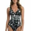 Moonlit Silhouette Multi-Strap Cross-Back One Piece - FINAL SALE -Lablanca Sales Shop LB2CK22BLK F