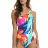 Eclectic Shore One Shoulder Keyhole One Piece - FINAL SALE