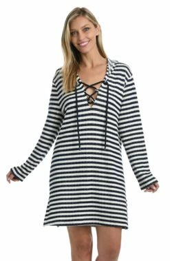 Static Stripe V-Neck Tunic - FINAL SALE