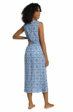 Mediterranean Breeze Tie Front Mid Length Dress -Lablanca Sales Shop LB2CZ38 CPB B 2