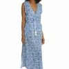 Mediterranean Breeze Tie Front Mid Length Dress