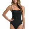 Island Goddess Bandeau One Piece - Black 1 Island Goddess Bandeau One Piece - Black -Lablanca Sales Shop LB2IG09BLK F