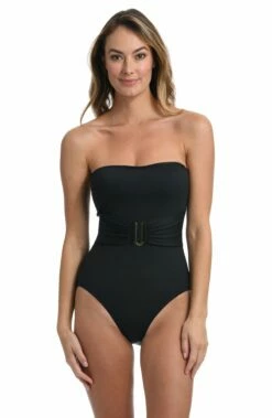 Island Goddess Bandeau One Piece - Black -Lablanca Sales Shop LB2IG09BLK F2