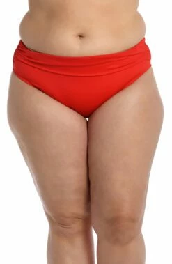 Island Goddess Shirred Band Hipster Bottom - Cherry 8 Island Goddess Shirred Band Hipster Bottom - Cherry -Lablanca Sales Shop LB2IG95W CHR F 1