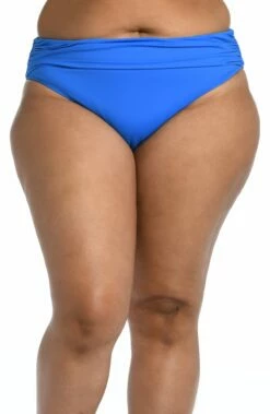 Island Goddess Shirred Band Hipster Bottom - Capri Blue -Lablanca Sales Shop LB2IG95W CPB F