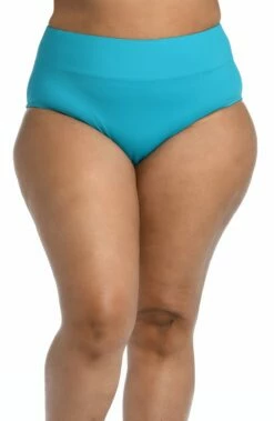 Island Goddess High Waist Bottom - Turquoise