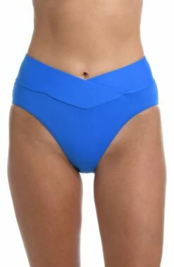 Island Goddess Crossover High Waist Bottom - Capri Blue