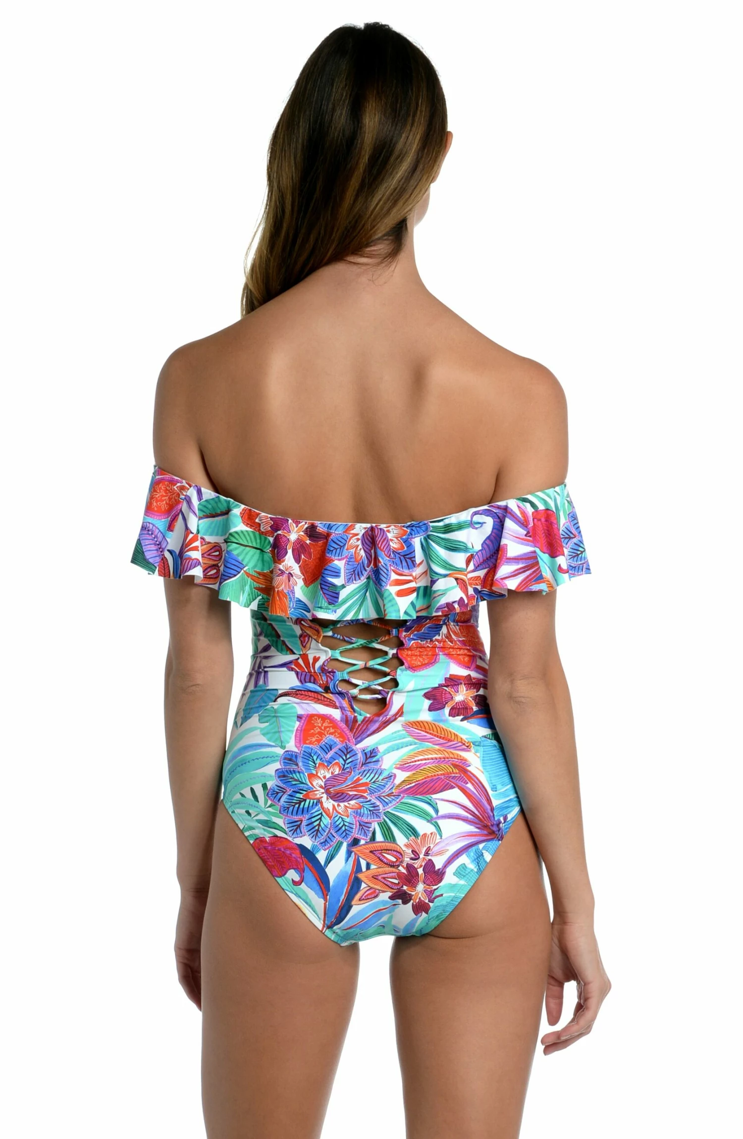 Tropics Of Tropez Off Shoulder Ruffle One Piece - FINAL SALE 4 Tropics Of Tropez Off Shoulder Ruffle One Piece - FINAL SALE - Image 2