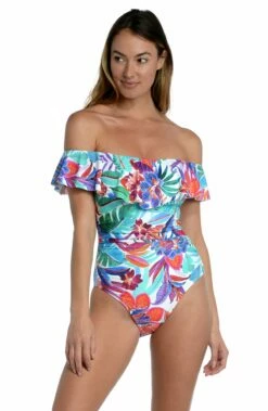 Tropics Of Tropez Off Shoulder Ruffle One Piece - FINAL SALE