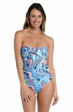 Crystal Cove Bandeau One Piece - FINAL SALE -Lablanca Sales Shop LB2LE20 MLT F5