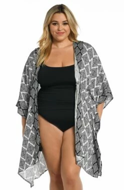 Oasis Tile Kimono 9 Oasis Tile Kimono -Lablanca Sales Shop LB3VD57W BLK F 1