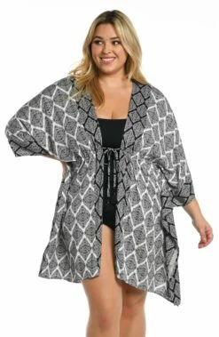 Oasis Tile Kimono 11 Oasis Tile Kimono -Lablanca Sales Shop LB3VD57W BLK F 2