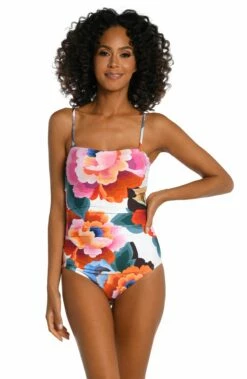 Floral Rhythm Bandeau One Piece