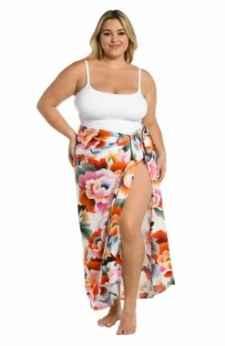 Floral Rhythm Pareo Wrap 14 Floral Rhythm Pareo Wrap -Lablanca Sales Shop LB3VE40 MLT F 1