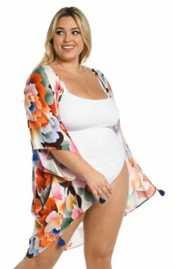 Floral Rhythm Kimono -Lablanca Sales Shop LB3VE63W MLT F 2