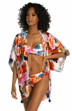 Floral Rhythm Kimono -Lablanca Sales Shop LB3VE63 MLT F 3