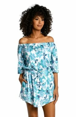 Santorini Sun Off-The-Shoulder Cover Up Dress - FINAL SALE