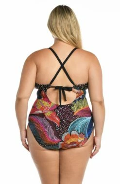 Sunlit Soiree High-Neck Keyhole One Piece -Lablanca Sales Shop LB3VH27W BLK B 1