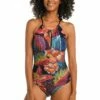 Sunlit Soiree High-Neck Keyhole One Piece -Lablanca Sales Shop LB3VH27 BLK F 1