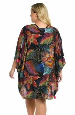 Sunlit Soiree Kimono Cover Up -Lablanca Sales Shop LB3VH63W BLK B 1