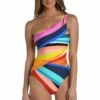 Sunscape One Shoulder Keyhole One Piece -Lablanca Sales Shop LB3ZA14 MLT F