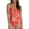 Tropical Tapestry Strappy Back One Piece - FINAL SALE -Lablanca Sales Shop LB3ZB21 CHR F