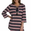 Sailor Stripe Lace Up V-Neck Tunic - FINAL SALE 1 Sailor Stripe Lace Up V-Neck Tunic - FINAL SALE -Lablanca Sales Shop LB3ZC55 IND F2