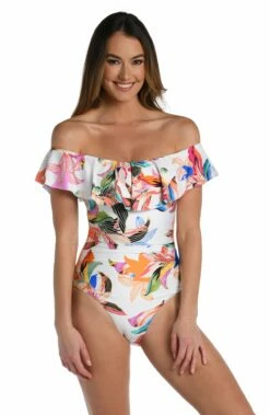 Paradise City Off Shoulder Ruffle One Piece