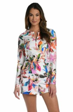 Paradise City Half Zip Rashguard -Lablanca Sales Shop LB3ZD61 MLT F1