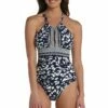 Changing Tides High-Neck Keyhole One Piece - FINAL SALE