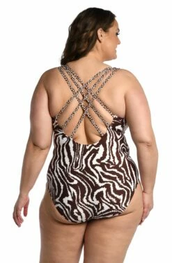 Fierce Lines Multi-Strap Cross-Back One Piece - FINAL SALE -Lablanca Sales Shop LB3ZG22W JAV B 1