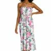Mystic Palms Smocked Bandeau Midi Dress - FINAL SALE