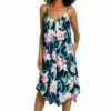 Nightfall Blooms Scarf Hem Dress - FINAL SALE -Lablanca Sales Shop LB3ZM39 BLK F 1