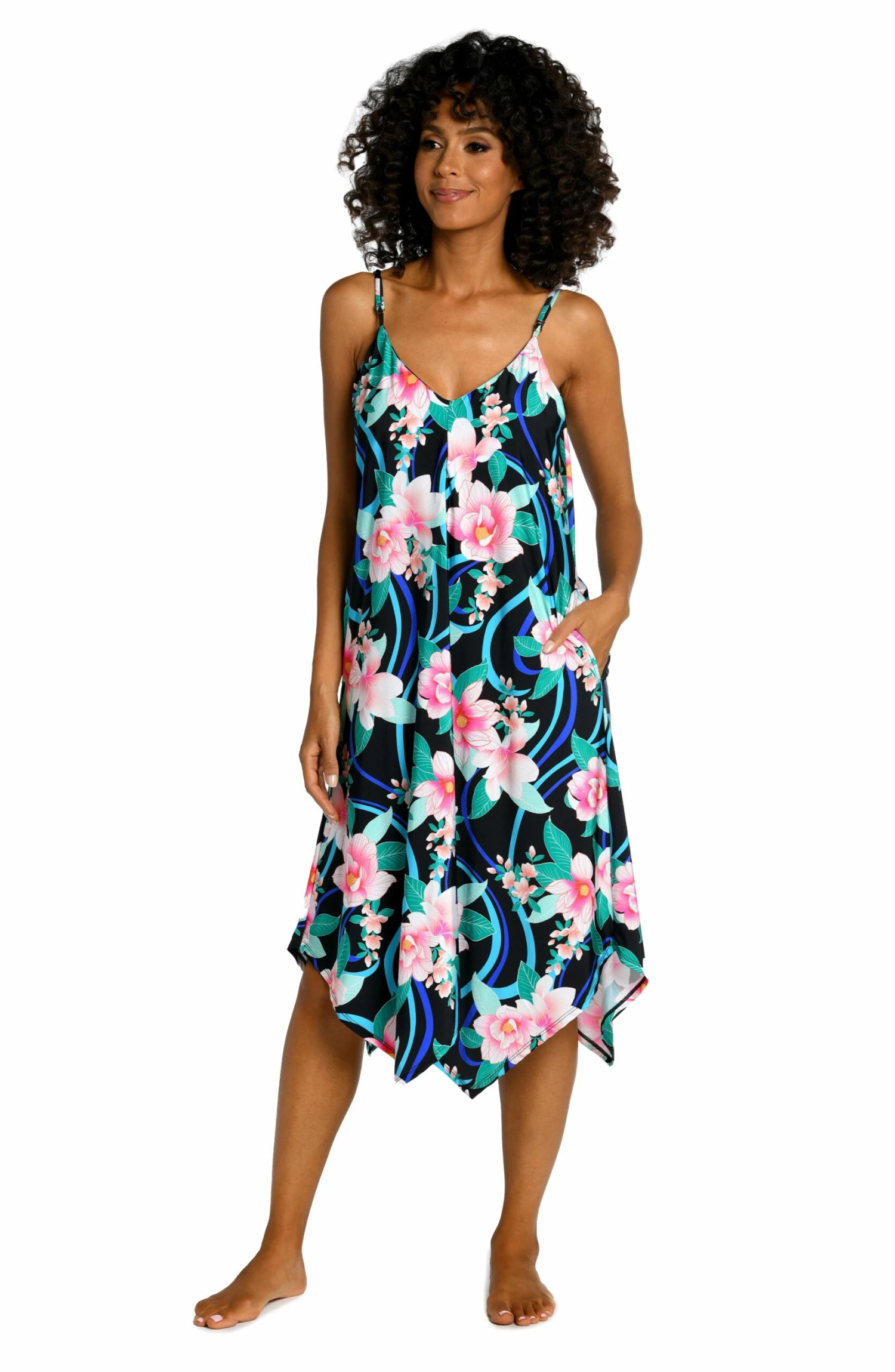 Nightfall Blooms Scarf Hem Dress - FINAL SALE 3 Nightfall Blooms Scarf Hem Dress - FINAL SALE