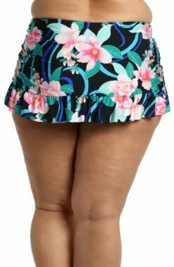 Nightfall Blooms Ruffle Skirted Bottom - FINAL SALE -Lablanca Sales Shop LB3ZM91W BLK B 1