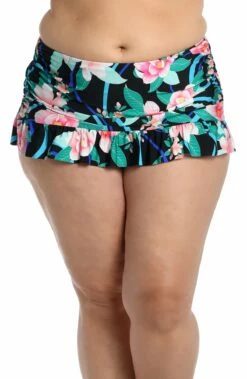 Nightfall Blooms Ruffle Skirted Bottom - FINAL SALE -Lablanca Sales Shop LB3ZM91W BLK F 1