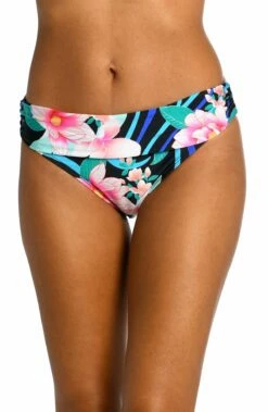 Nightfall Blooms Shirred Band Hipster Bottom - FINAL SALE