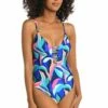 Painted Leaves Reversible Plunge One Piece