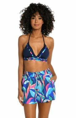 Painted Leaves Beach Shorts -Lablanca Sales Shop LB3ZP64 MLT F 1