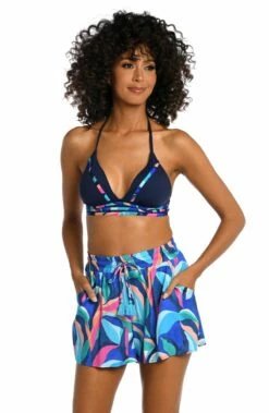 Painted Leaves Beach Shorts -Lablanca Sales Shop LB3ZP64 MLT F 2