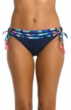 Painted Leaves Side Tie Hipster Bottom -Lablanca Sales Shop LB3ZP94 MLT F 2
