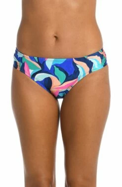Painted Leaves Side Shirred Hipster Bottom -Lablanca Sales Shop LB3ZP96 MLT F 1