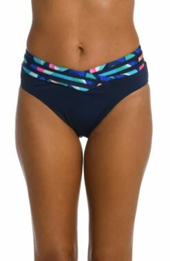 Painted Leaves Crossover High-Waist Bottom -Lablanca Sales Shop LB3ZP99 MLT F 1