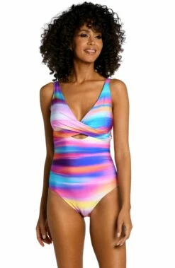 Sunset Shores Cross Front Keyhole One Piece