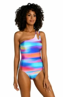Sunset Shores Strappy One Shoulder One Piece