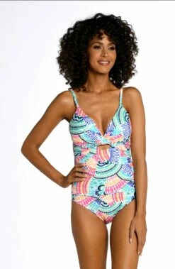 Waves Of Color Twist Keyhole One Piece -Lablanca Sales Shop LB3ZR02 MLT F 1